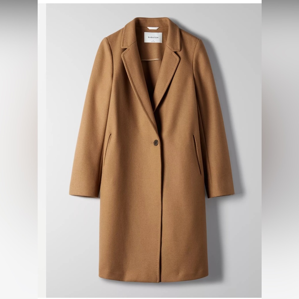 BABATON wool camel coat